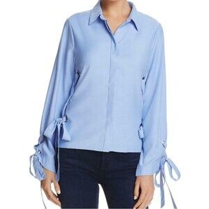 Alpha and Omega Long Sleeve Side Tie Button Down Shirt Small NWT